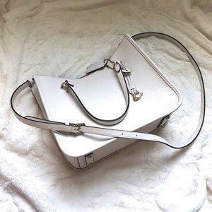 Coach Tote Handbag Crossbody Leather Off White Chalk Carryall